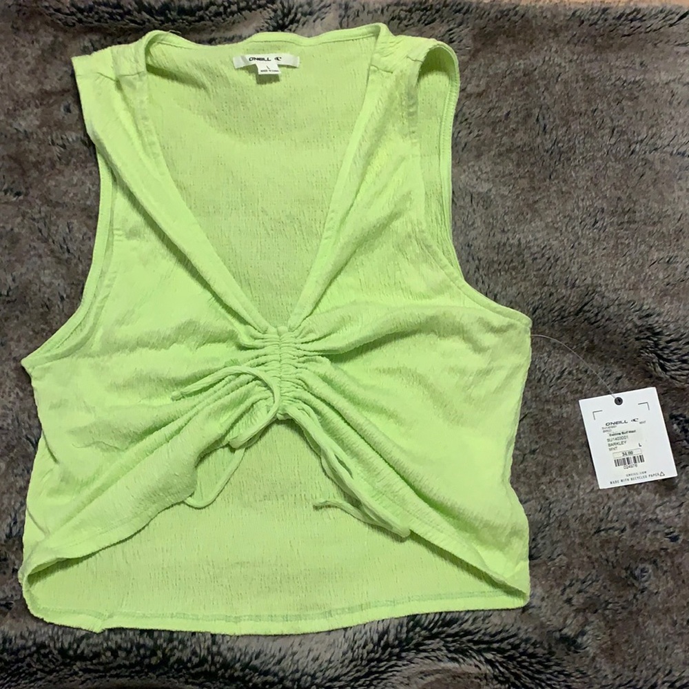 NWT Mint O’Neil top Barkley tie up crop
